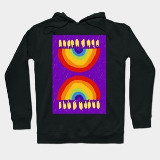 Rainbow Chanukiah Purple Print Hoodie